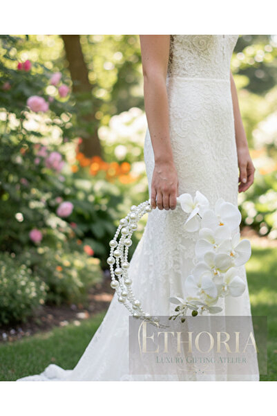 Ethoria & Walloo Ethoria Orkide İncisi Elegant Gelin Buketi Şık Bridal Bouque...