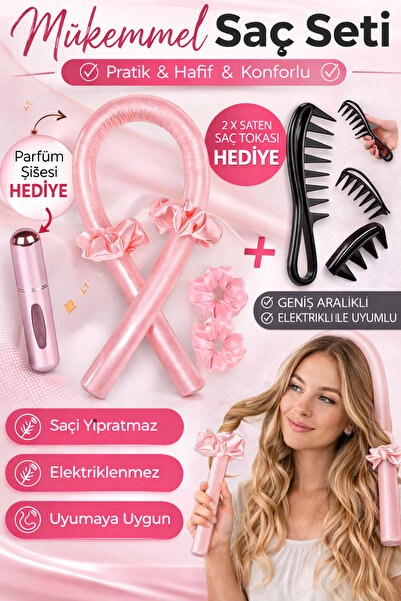 MAQYA KOZMETİK Isısız Saç Şekillendirme Seti Saten Saç Sosisi Saç Bigudisi Se...