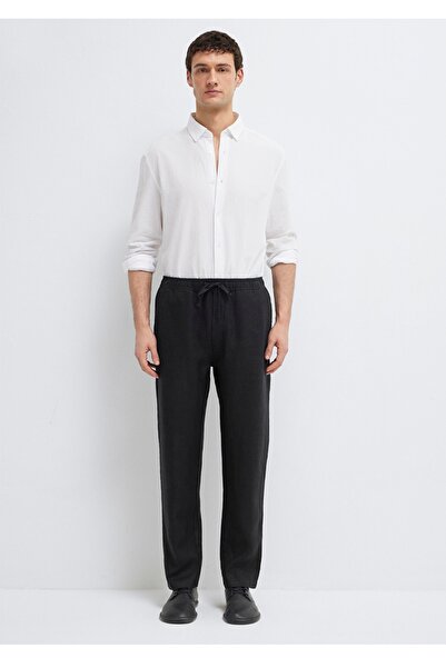 Mavi Ham Linen Regular Straight Pants with Flat Legs.