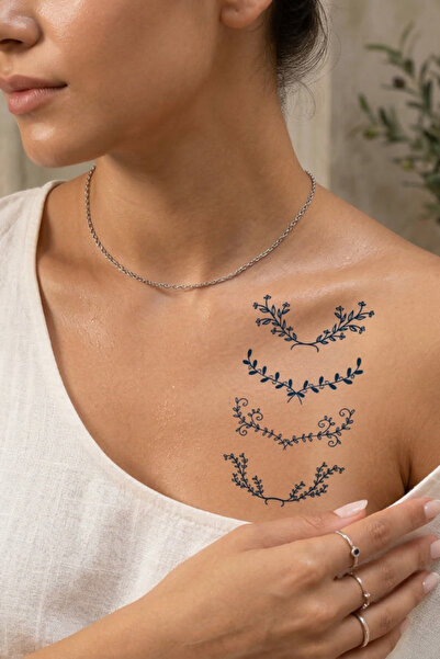 shop Çiçek Figürlü 12 Saat Sonra Kararan Geçici Dövme Tattoo 8x13 cm