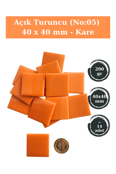 Zen Mozaik Sanatsal Mozaik Çalışmalarınız için 40x 40 mm Kare - Cam Mozaik Ta...