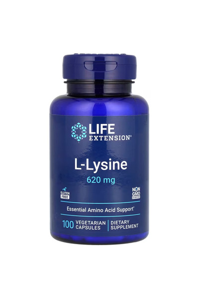 Life Extension L-Lysine Lizin 620 mg 100 Vegetarian Capsules