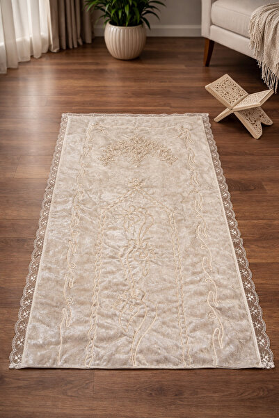 Hig Store French Guipure Lace Embroidered Dowry Mat for Bride and Groom E Fib...