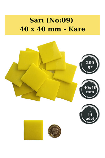 Zen Mozaik Sanatsal Mozaik Çalışmalarınız için 40x 40 mm Kare - Cam Mozaik Ta...