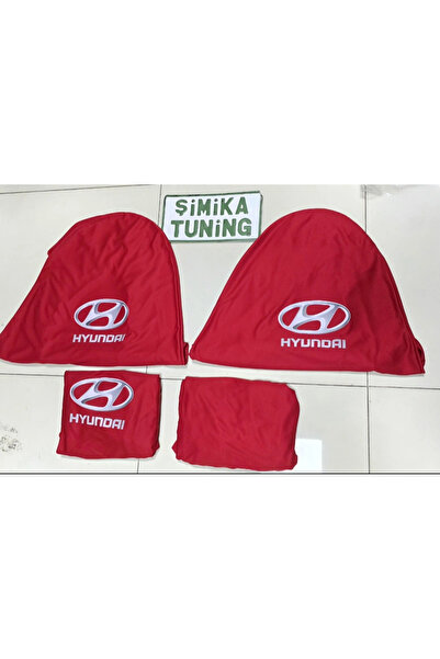 şimika tuning tuningmarketim غطاء حماية أحمر لسيارات هيونداي أمامي وخلفي 4 قط...