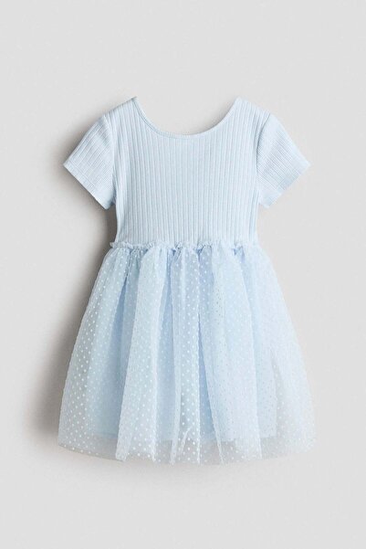 H&M Flock-print tulle-skirt dress