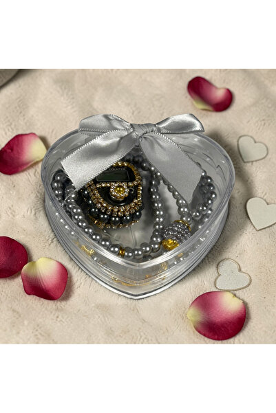 Zey-Al Luxuriously Decorated Digital Zikirmatik and Pearl Prayer Beads Heart ...