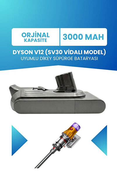 ELECTROLL Dyson V12 (SV30 VİDALI MODEL) Uyumlu Batarya 25.2 V 3000mah Dikey S...