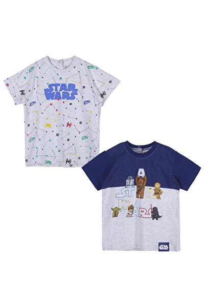 Star Wars Σετ 2 κοντομάνικα μπλουζάκια για παιδιά, γκρι 86 CM 18 μηνών