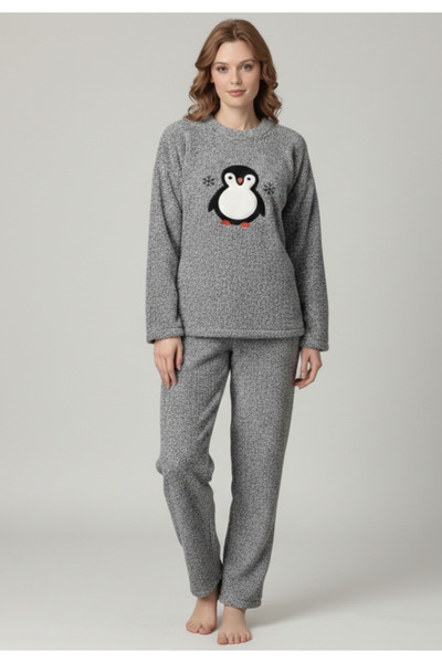 CHARME Women's light gray cocolino pajamas with Printed