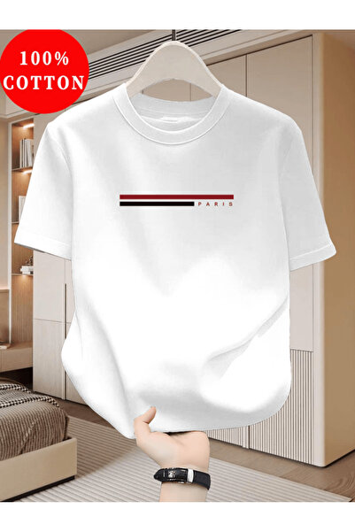 gencerco Μπλουζάκι Μπέι Πάρις Οριζόντιο με τύπωμα Πρέμιουμ oversized