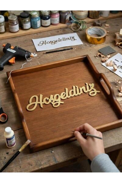 aladepo Hoşgeldiniz Yazısı Gold Altın Renk Pleksi 25 Cm