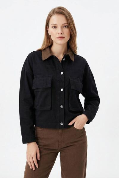 Rays 1008 Körük Pocketed Denim Jacket Black