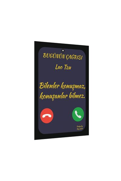 "Bilenler Konuşmaz, Konuşanlar Bilmez" Lao Tzu Sözü Posteri | Tao Te Ching Felsefi Duvar 33x48 cm