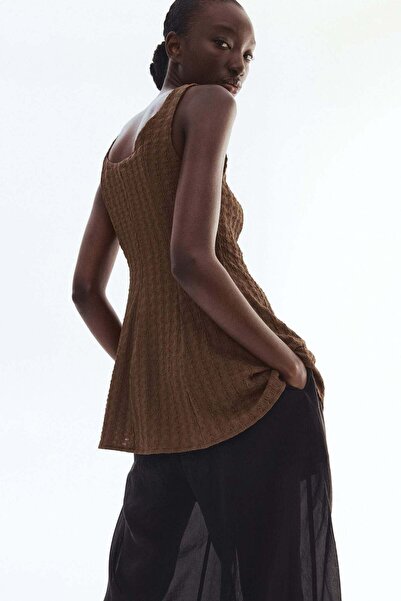 H&M Textured peplum top