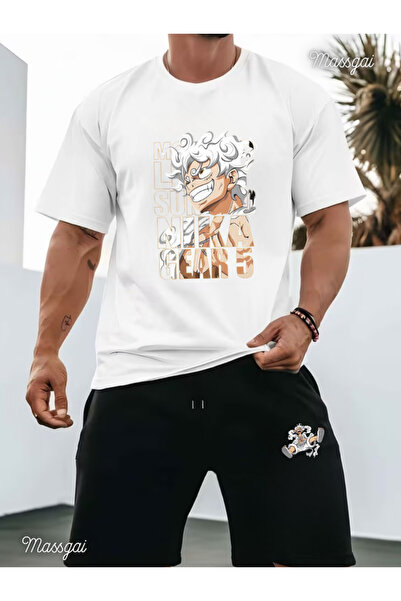 Massgai Unisex Onepiece Monkey Nika Songoku Gear5 Printed Oversized Short Sle...