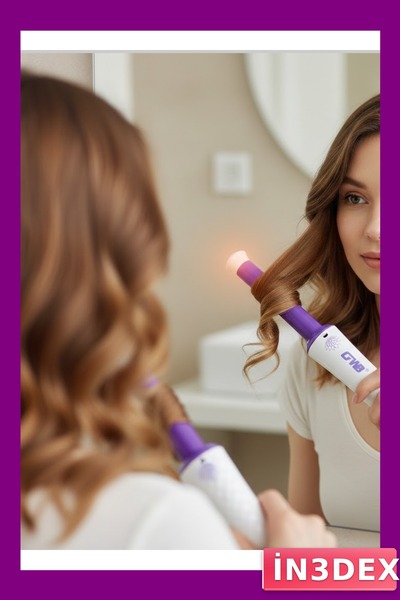 İN3DEX مكواة تجعيد الشعر المحمولة من جي دبليو – سيراميك التورمالين، تقنية الأ...