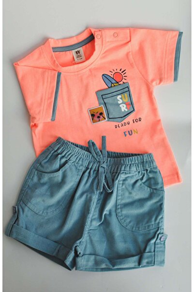 ToffyHouse Surf Ready Tee & Teal Shorts Set