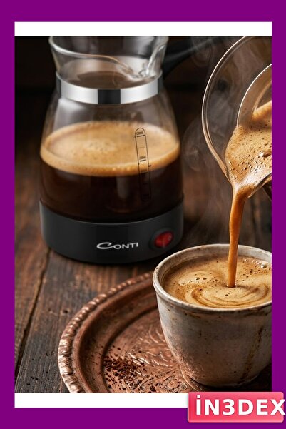 İN3DEX Electric Glass Turkish Coffee Maker 0.5 Liter 650W Coffee Making Machine