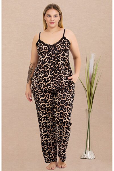 by İGP Plus Size Strappy Pajama Set of Leopard Printed