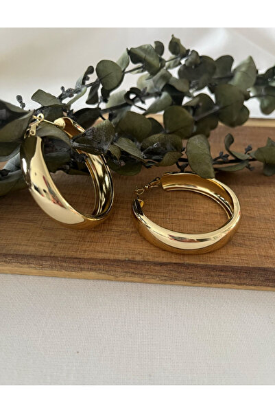 XP XUPİNG Xuping Kalın Büyük Halka Küpe 14K