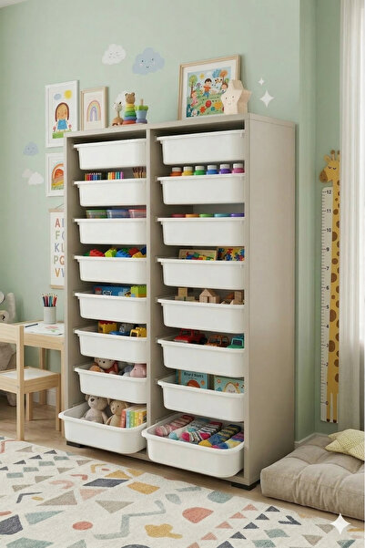 decosense 16 Çekmeceli Çok Amaçlı Oyuncak Dolabı ve Saklama Ünitesi – Çocuk O...