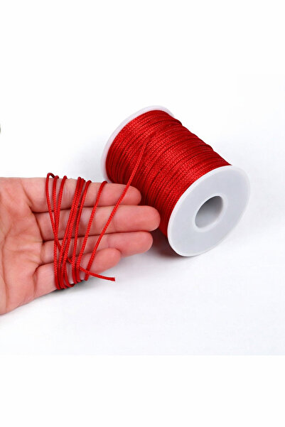 ÖZBURAK 10 Meters - 1 Mm Flush Rope, Bracelet Rope, Rat Tail Rope, Red Color,...