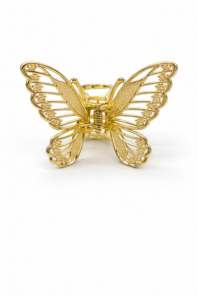 MakeWell Gold and Silver Color Butterfly Hair Clip – Large Size Metal Butterf...