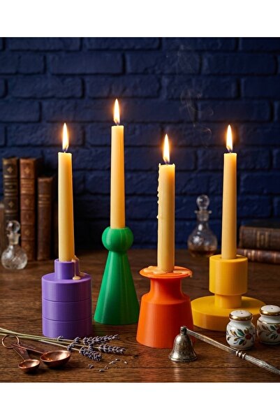 librescraft Dört Renk Şık Mumluk Seti (renk belirtebilirsiniz)
