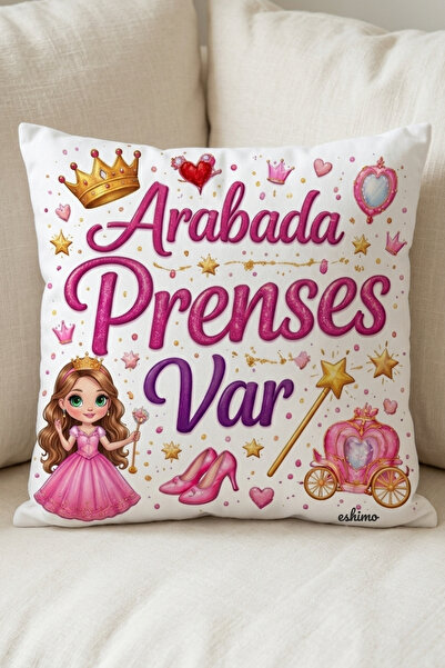 Eshimo Arabada Prenses Var Yastığı - 30x30 cm Saten Kumaş - Hediyelik Bebek v...