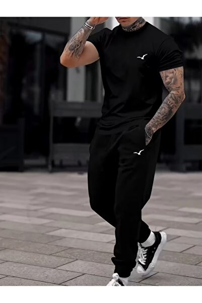 puolikuu Men's Oversized Tracksuit Set - Karrtal Printed Tshi̇rt - Eşortman