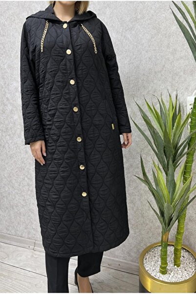 TUGBA COLLECTION Kapitone Detaylı Kapüşonlu Şık Tasarımlı Mevsimlik ince Pamu...