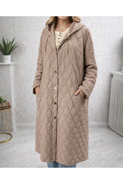 TUGBA COLLECTION Kapitone Detaylı Kapüşonlu Şık Tasarımlı Mevsimlik ince Pamu...