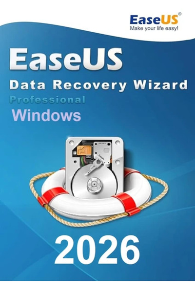 EaseUS Data Recovery Wizard Pro 2026 (Windows) - 1 PC Süresiz Dijital Kod (Re...