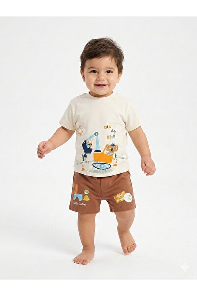 Baby Boy with Shorts and Cotton Scoop 2pcs Set