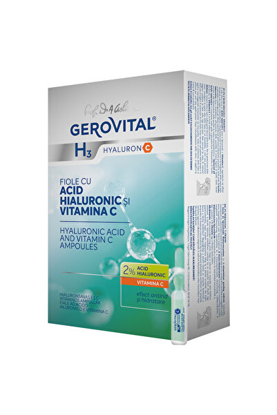 GEROVITAL Fiole Cu Acid Hialuronic Si Vitamina C H3 Hyaluron-C Concentratie 2...