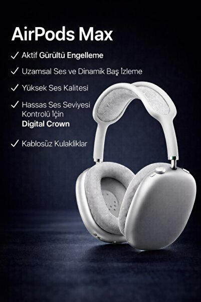 ALMANARA PROJECT P9 AIRPODS MAX Bluetooth Kulak Üstü Kablosuz Kulaklık Aktif ...