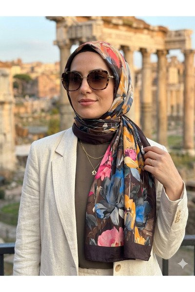 Nazellaa Dijital Sakayik Desen Bambu Soft Şal