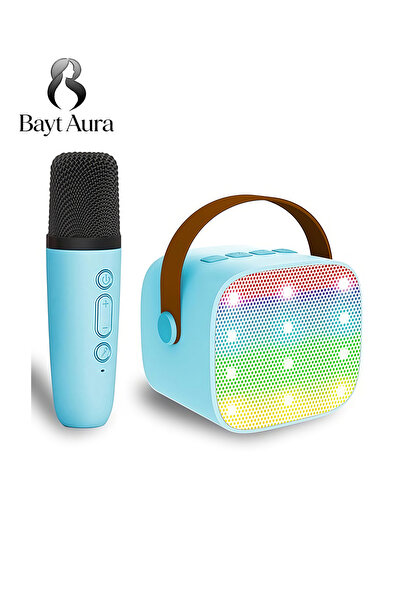 Bayt Aura Portable Bluetooth karaoke speaker with two wireless microphones an...