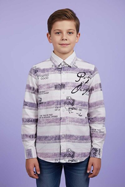 STITCH by MH Boys Floral Abstract Print Long Sleeve Shirt |Ages 3–14 Year