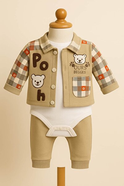 KapsülBebek 100% Cotton Piece 3-Piece Baby Boy Set