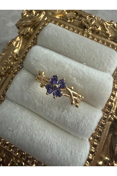 ZEYOLER FineJewelry Lavender Cross Işıltı Taşlı Kadın Yüzük
