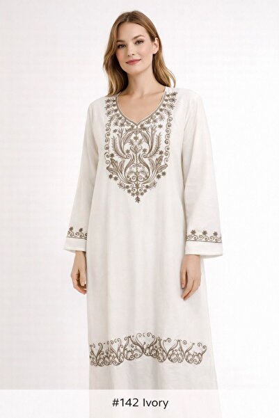 Kareem Miss Salma Women's Cotton jalabiya with luxurious oriental embroidery,...