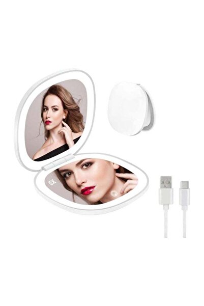 Arabest Makeup Mirror with Light, Travel 2-Sided Rechargeable Mirror, 3 Color...