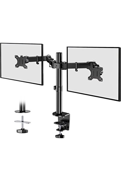 Arabest حامل ذراع مزدوج للشاشات، حامل مكتبي قابل للتعديل لشاشات من 13 إلى 32 ...