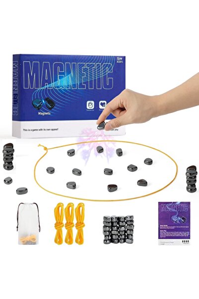 Arabest Magnetic Chess Board Game with String, Portable Strategy Game for Fam...
