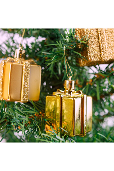 FAMİLY Christmas tree decoration set - gold gift - 4.5 cm - 6 pcs/set