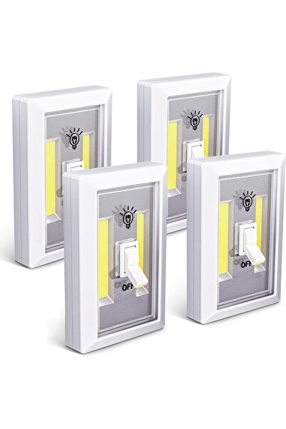 Arabest 4-Pack Wireless LED Switch Light, 200 Lumen COB Under Cabinet Closet ...