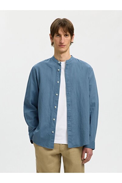 SELECTED Langarmhemd Leinenmix