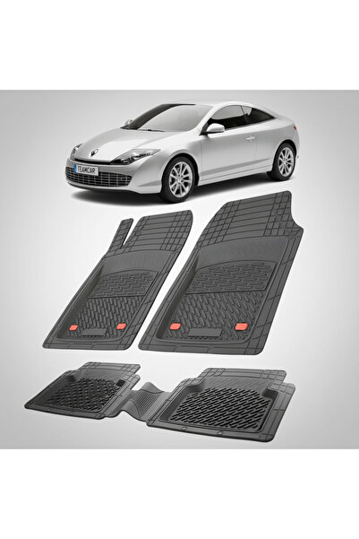 TEAMCAR Πατάκια δαπέδου συμβατά για Renault Laguna III 1 Coupe 2008-2010 | Μαύρο
